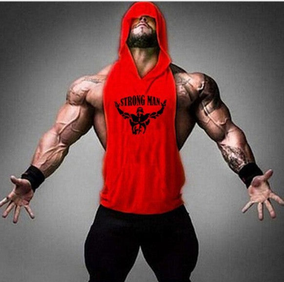 Fitness Vest Male Muscular Hooded Top