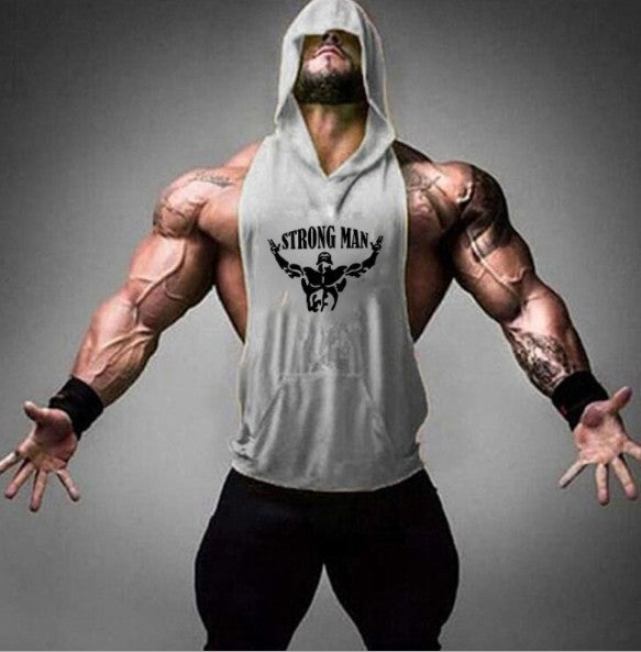 Fitness Vest Male Muscular Hooded Top