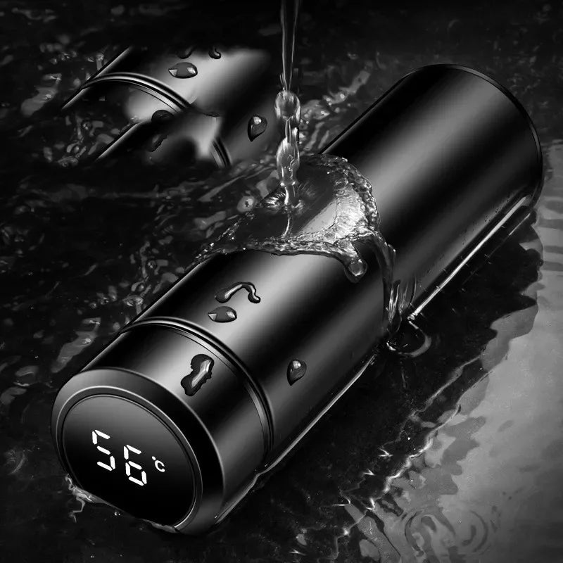 500ml Stainless Steel Vacuum Insulated Thermal Bottle with Digital Thermometer and LED Display