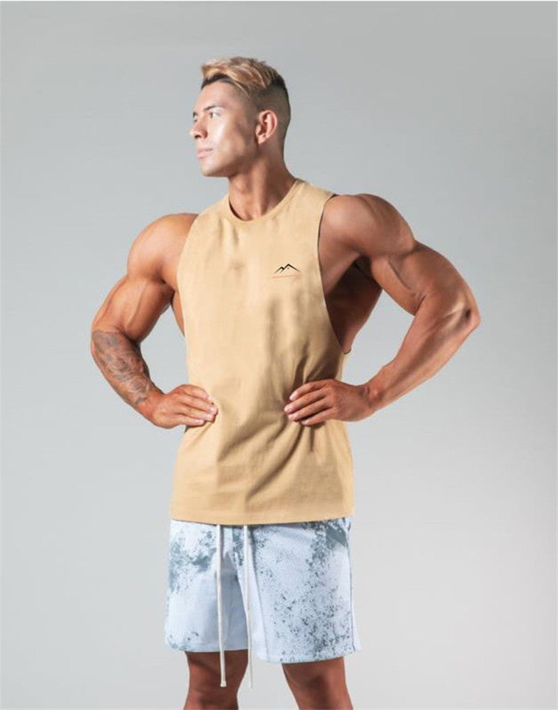 Fitness Clothes Mens Short-sleeved Vest