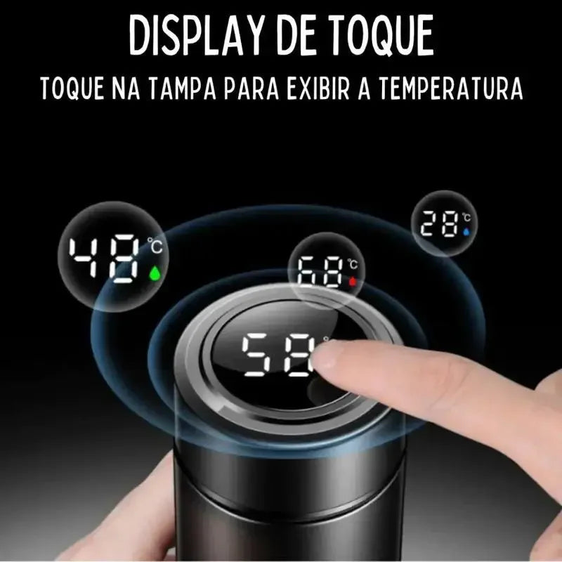 500ml Stainless Steel Vacuum Insulated Thermal Bottle with Digital Thermometer and LED Display