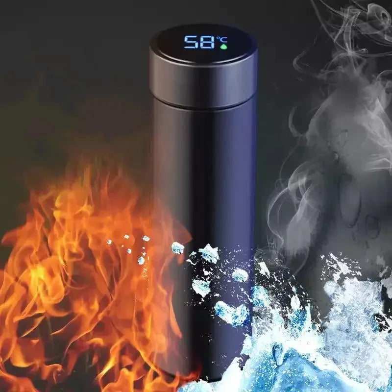 500ml Stainless Steel Vacuum Insulated Thermal Bottle with Digital Thermometer and LED Display