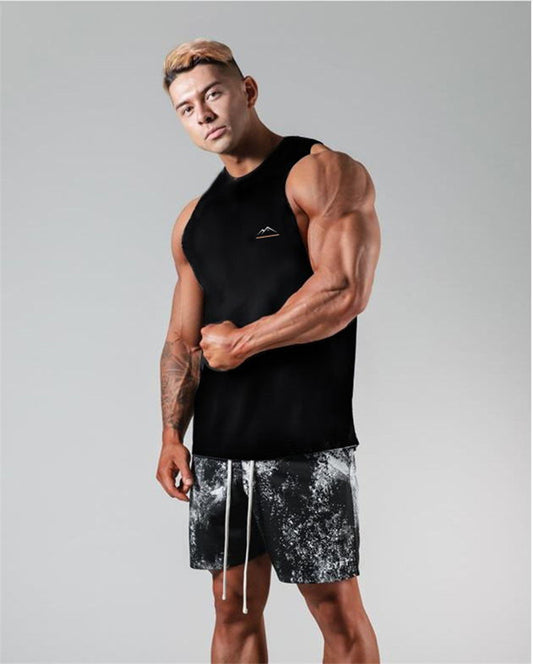 Fitness Clothes Mens Short-sleeved Vest