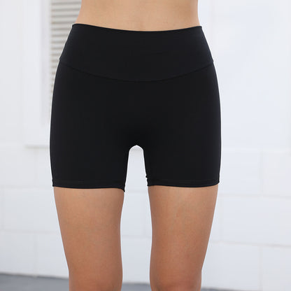 High Waist Hip Lifting Shorts With Pockets Quick Dry