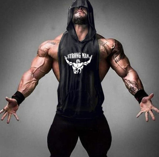 Fitness Vest Male Muscular Hooded Top