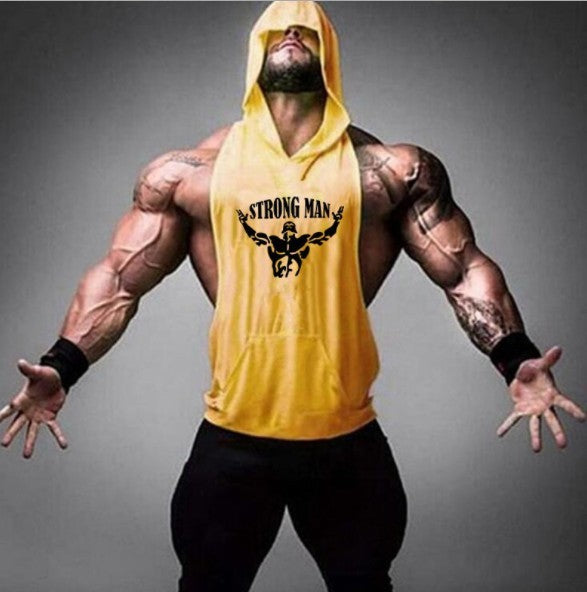 Fitness Vest Male Muscular Hooded Top