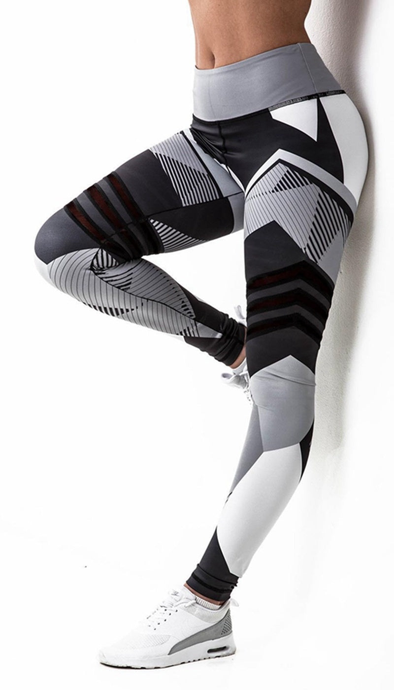 Printed Reflective Women Sport Yoga Pants