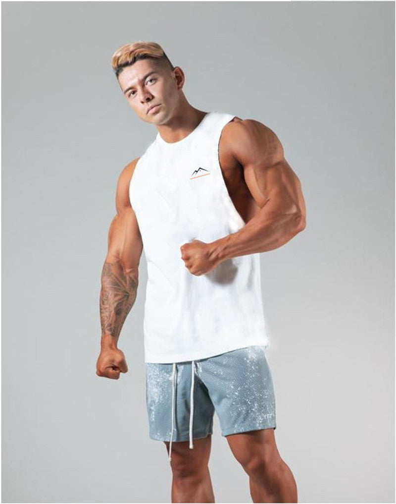 Fitness Clothes Mens Short-sleeved Vest