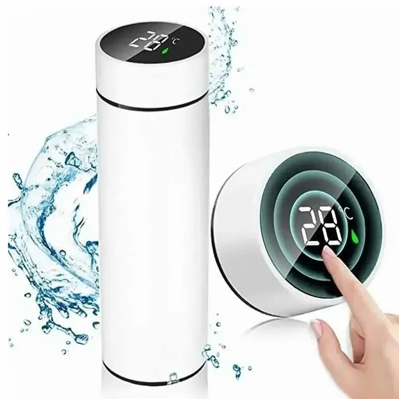  500ml Stainless Steel Vacuum Insulated Thermal Bottle with Digital Thermometer and LED Display