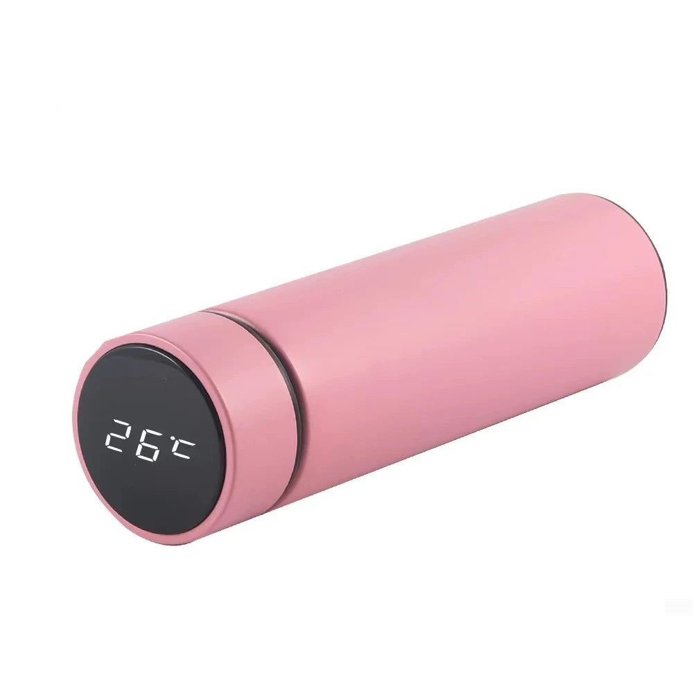  500ml Stainless Steel Vacuum Insulated Thermal Bottle with Digital Thermometer and LED Display